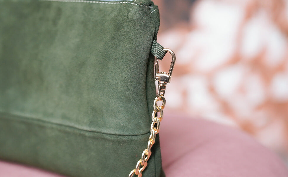 Handgefertigte Wildleder-Clutch "Stella Deluxe meets Greta & PAUL"