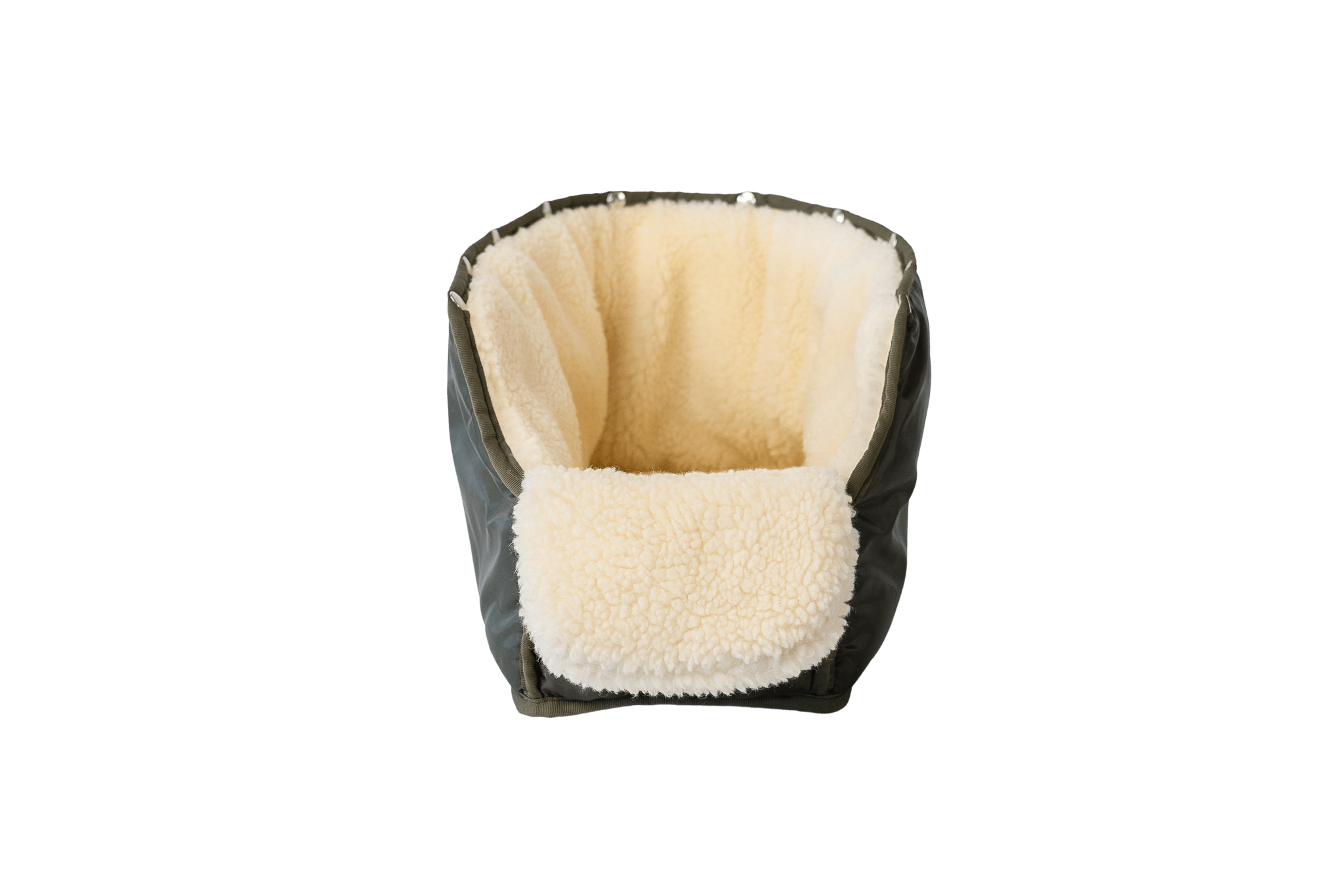 Wechselbares Teddyfell-Inlay  für Greta's Hundetasche, einfach ausknöpfbar und pflegeleicht.