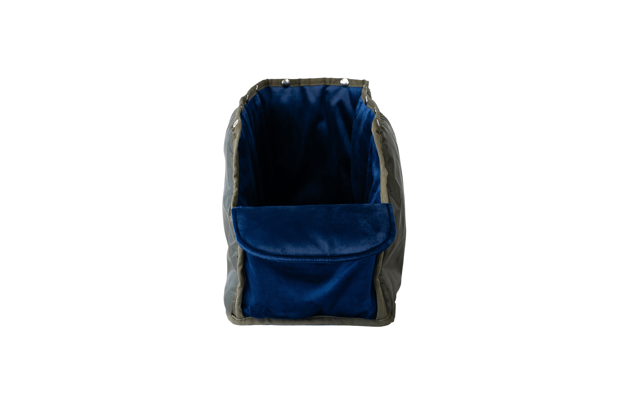 Wechselbares Samt-Inlay in Königsblau für Greta's Premium-Hundetasche, einfach ausknöpfbar und pflegeleicht.