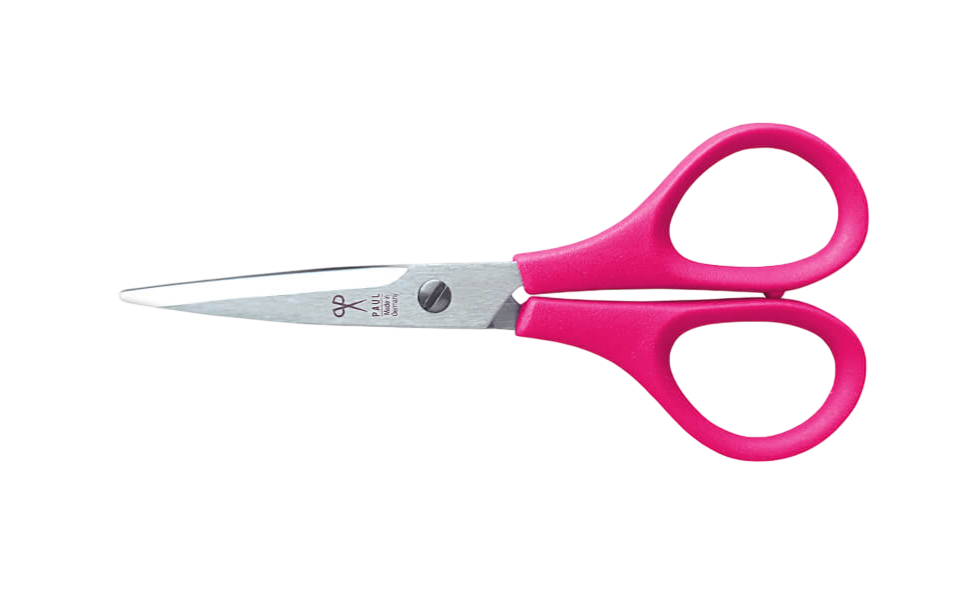 Hochwertige PAUL Pfotenschere in Pink mit abgerundeter Spitze und Mikroverzahnung für sicheres Schneiden.