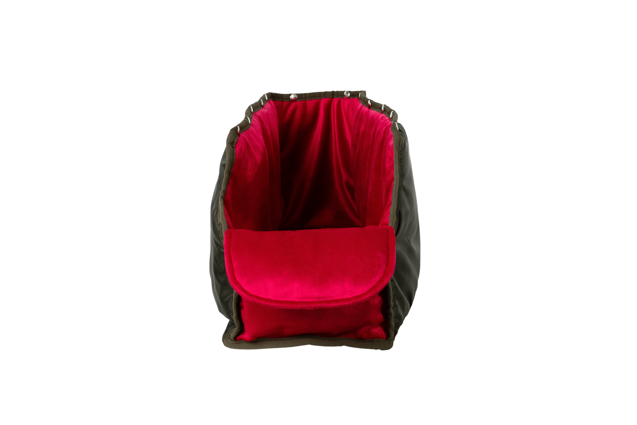 XL-Leinen-Inlay für Greta's Hundetasche in Pink, handgefertigt, weich und sommerlich leicht, ausknöpfbar, waschbar und pflegeleicht – Frontansicht