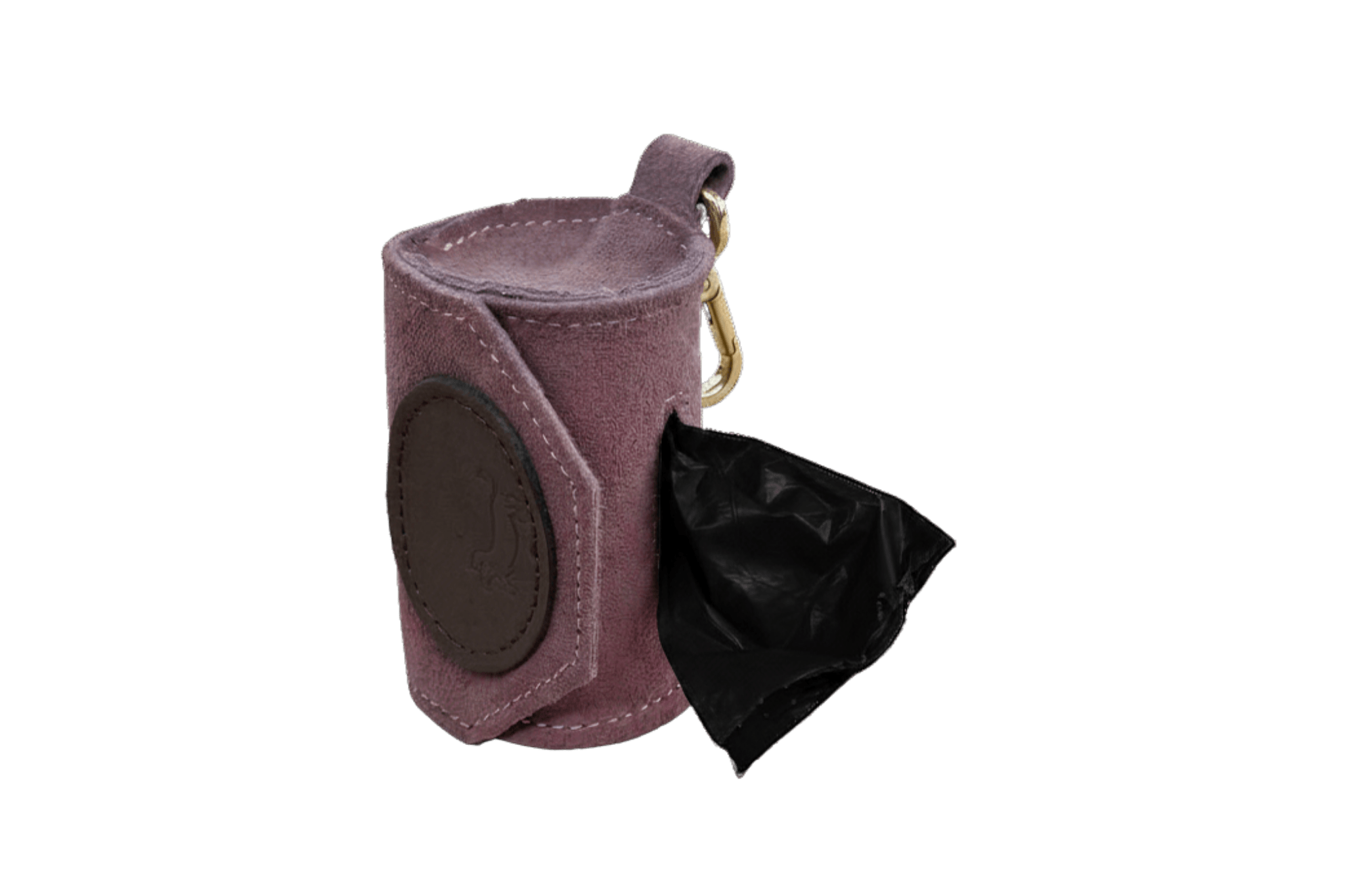 Gretas Luxus Wildleder Kotbeutelspender in Mauve mit TĂŒten