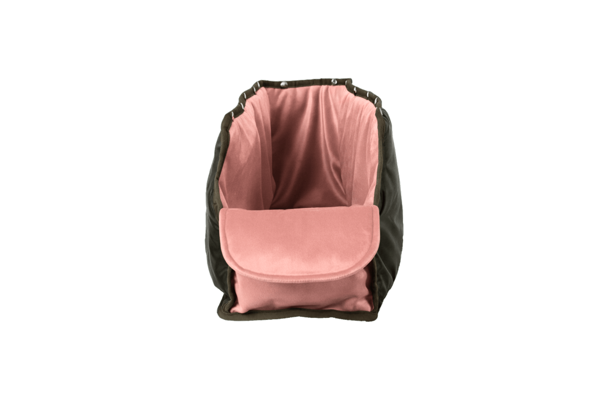 Wechselbares XL-Samt-Inlay in Rosa für Greta's Premium-Hundetasche, einfach ausknöpfbar und pflegeleicht.