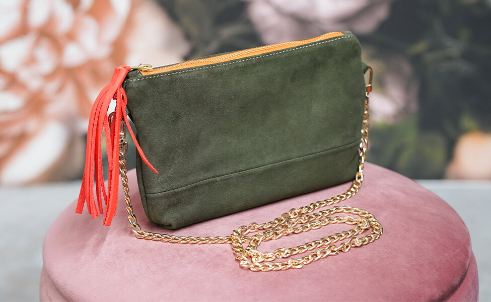 Handmade suede clutch "Stella Deluxe meets Greta &amp; PAUL"