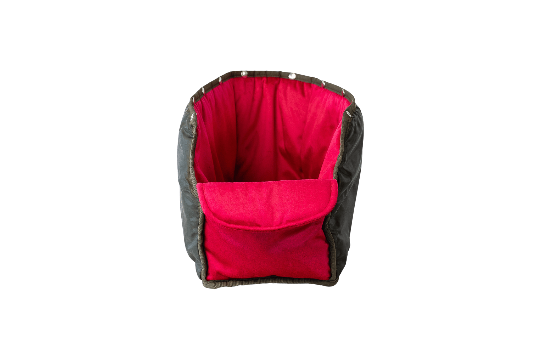 Wechselbares Samt-Inlay in Pink für Greta's Premium-Hundetasche, einfach ausknöpfbar und pflegeleicht.
