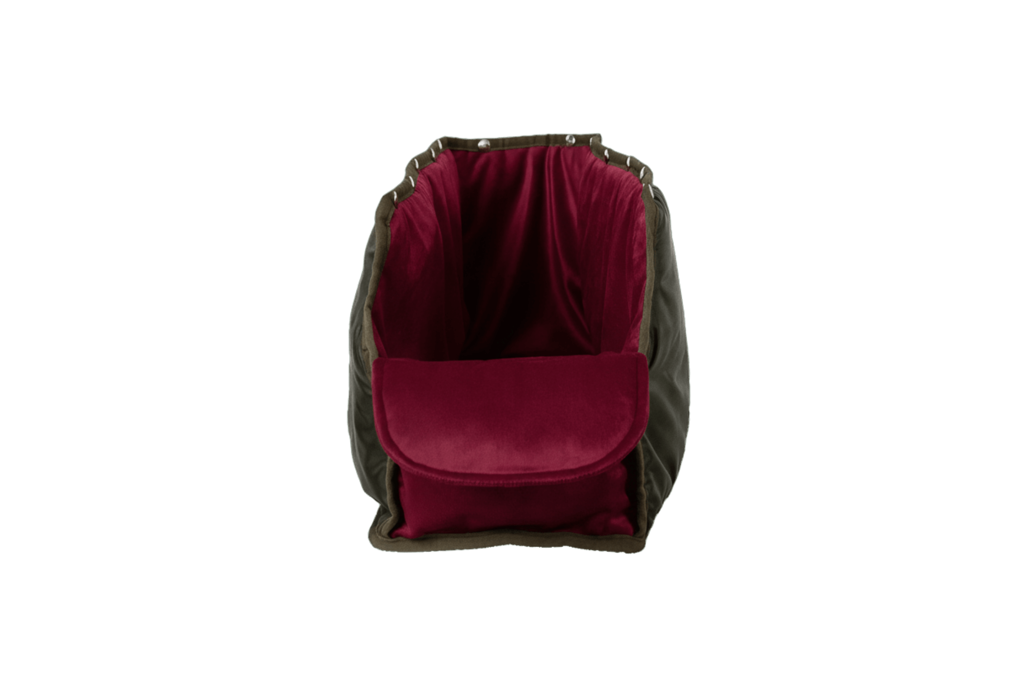 Wechselbares XL Samt-Inlay in Very-Berry für Greta's Premium-Hundetasche, einfach ausknöpfbar und pflegeleicht.
