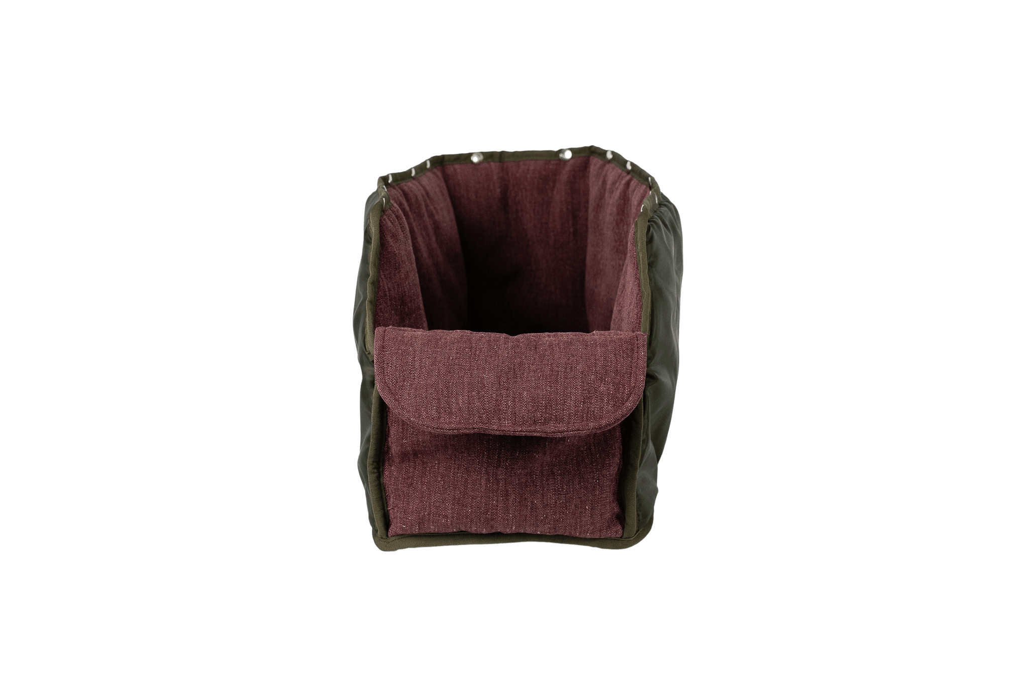 XL-Leinen-Inlay für Greta's Hundetasche in Lila, handgefertigt, weich und sommerlich leicht, ausknöpfbar, waschbar und pflegeleicht – Frontansicht