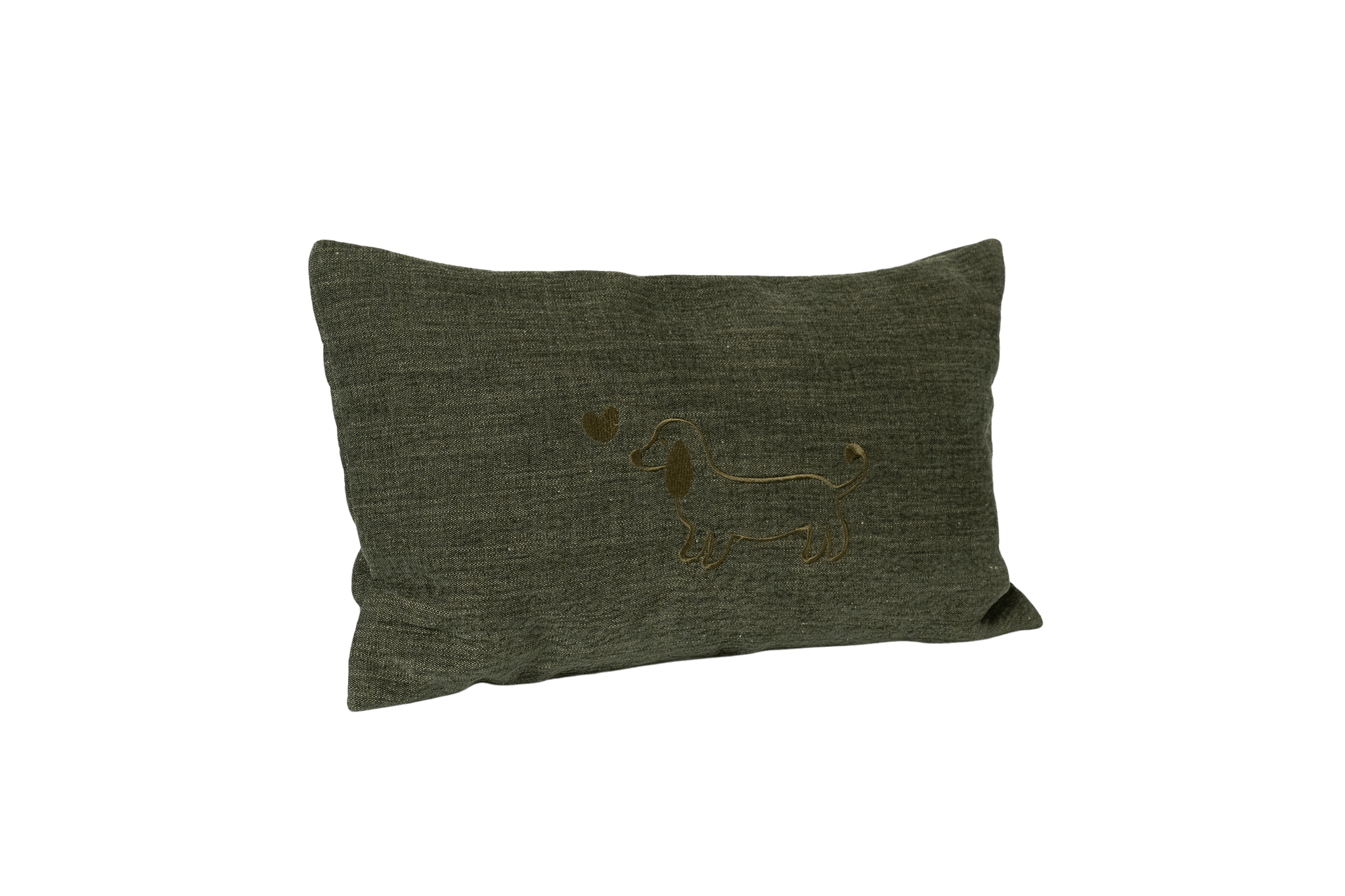 Greta & PAUL Leinen-Kissen in Olivgrün, luftiges Kissen mit edler Optik, abnehmbarer und waschbarer Bezug, OEKO-TEX zertifiziert, inklusive passendem Füllkissen, handgefertigte Qualität