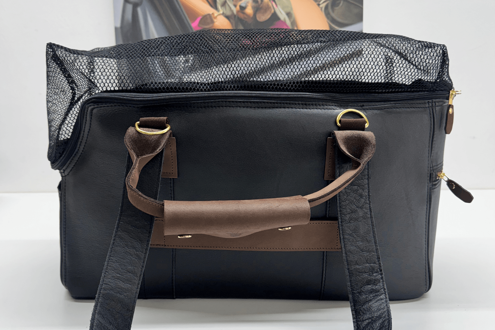 Gretas Luxus Leder-Reise- und Transporttasche mit Netz