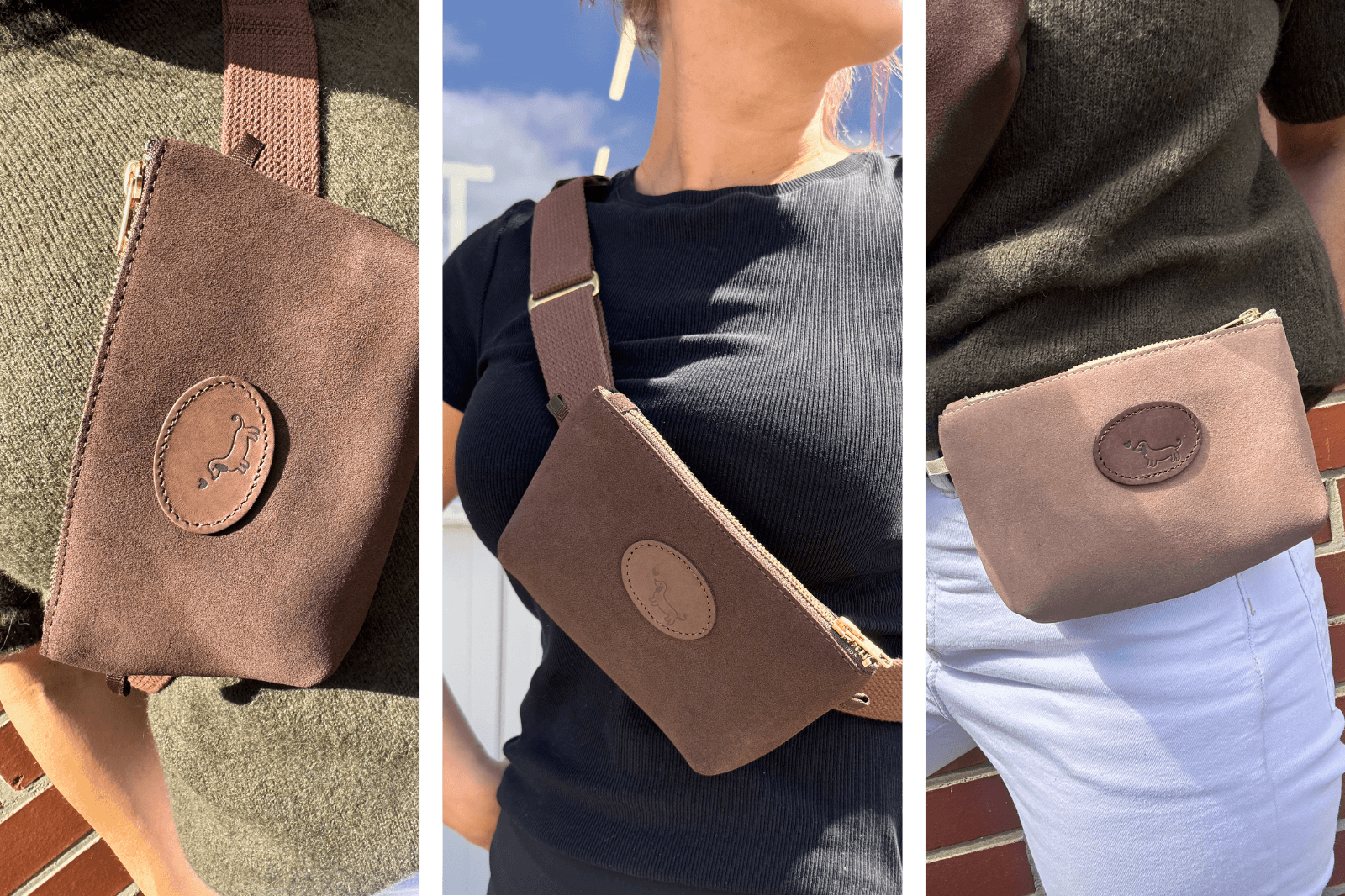 Gretas Belt Bag - Wildleder Gürteltasche & Clutch in einem