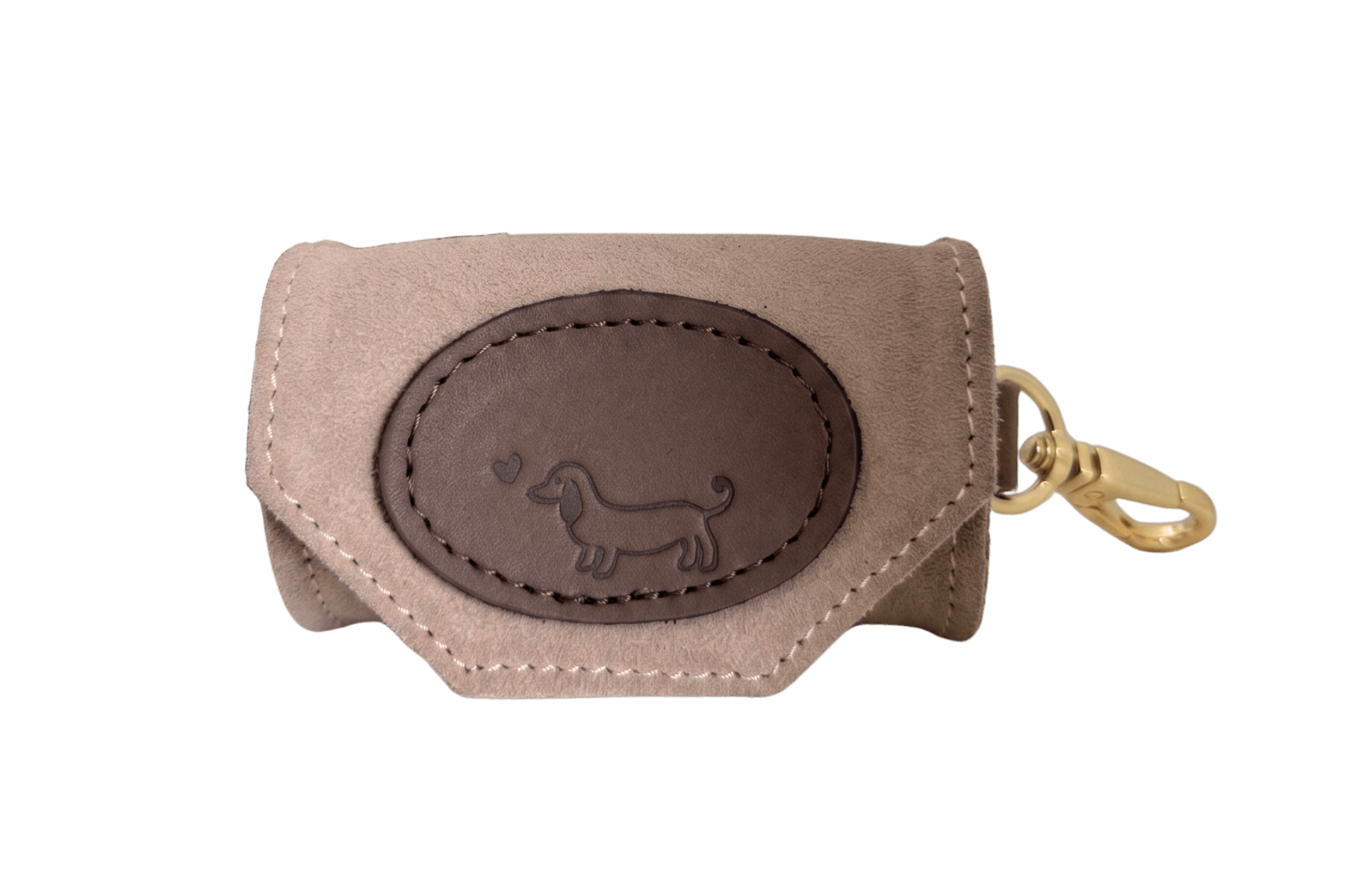 Gretas Luxus Wildleder Kotbeutelspender in Cappuccino
